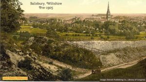 Old photo of the view of Salisbury Wiltshire England Circa 1910