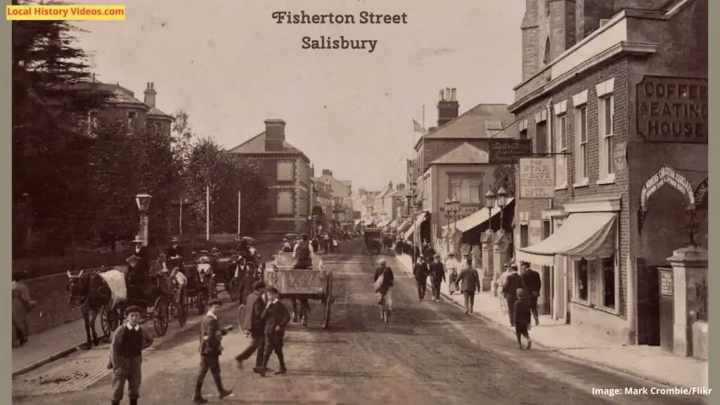 Old photo postcard of Fisherton Street Salisbury Wiltshire England UK