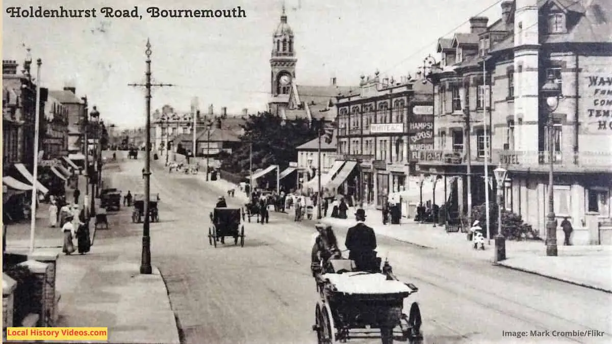Old photo postcard of Holdenhurst Road Bournemouth Dorset England