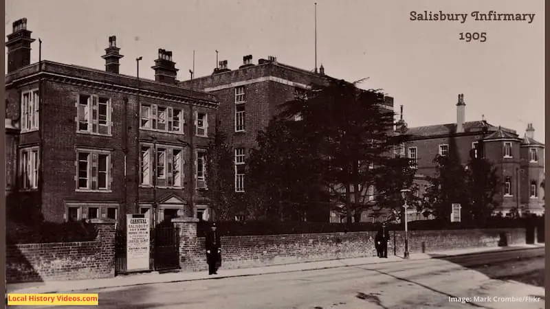 Old photo postcard of the Infirmary Salisbury Wiltshire England UK 1905