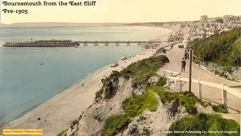 Old photo taken at the East Cliff at Bournemouth Dorset England UK