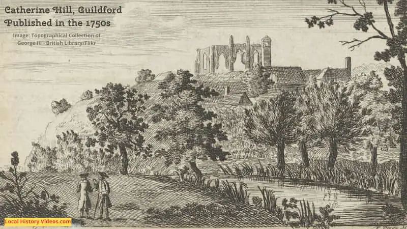 Old picture of Catherine Hill Guildford Surrey, published in the 1750s