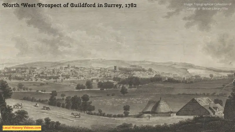 Old picture of the North West Prospect of Guildford, published in 1782
