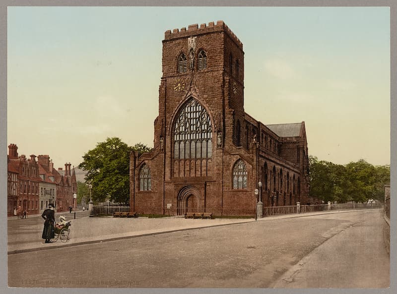 Abbey Church, Shrewsbury, taken by 1905 Image credit Detroit Publishing Company, Library of Congress