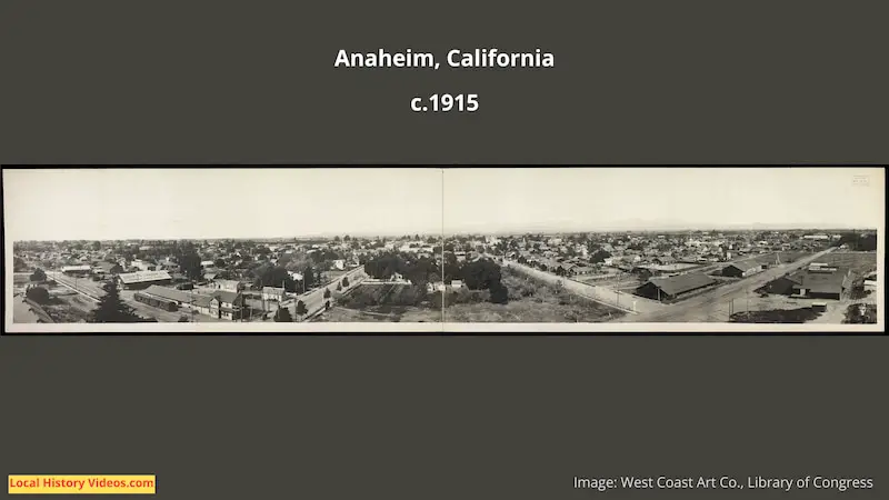 Birdseye View photo of Anaheim, California circa 1915