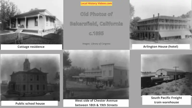 Five old photos of Bakersfield California circa 1895