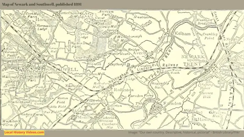 Map of Newark and Southwell, published 1891