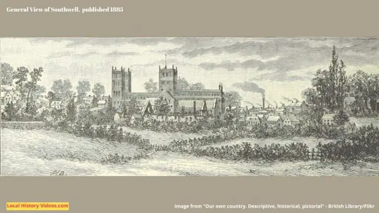 Old book illustration of the General View of Southwell published 1885