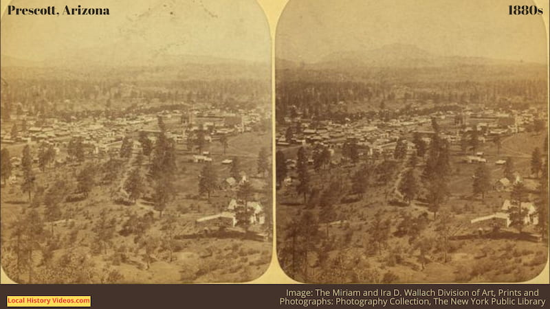 Prescott Arizona from the South East in the 1880s