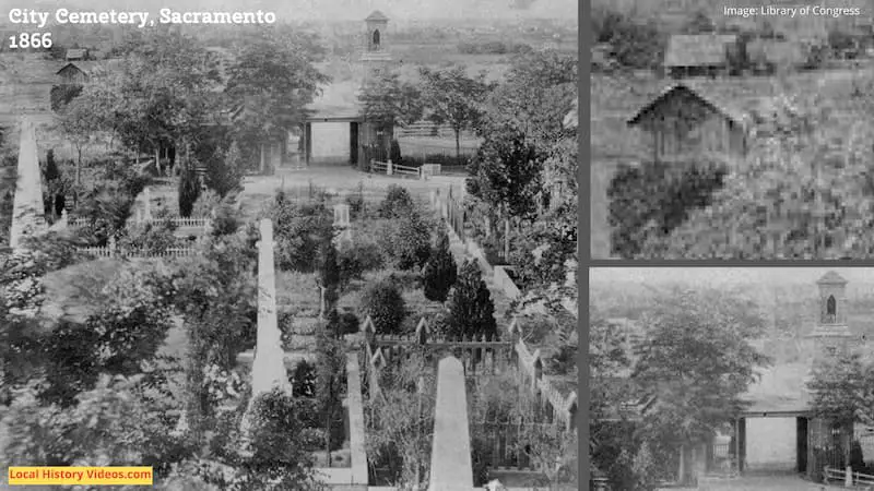 Old photo of the City Cemetery Sacramento California 1866