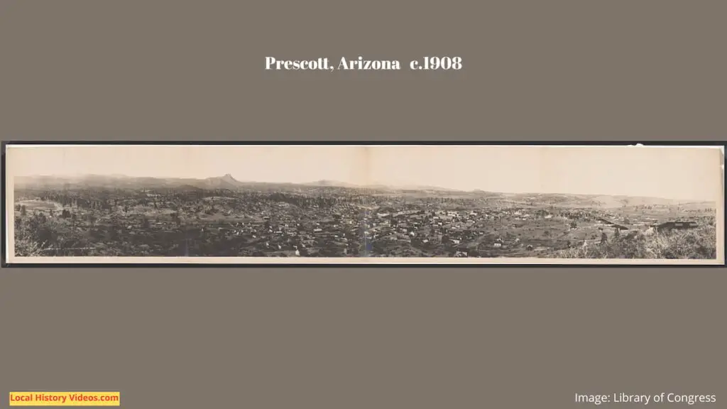 Old photo panorama of Prescott Arizona c1908