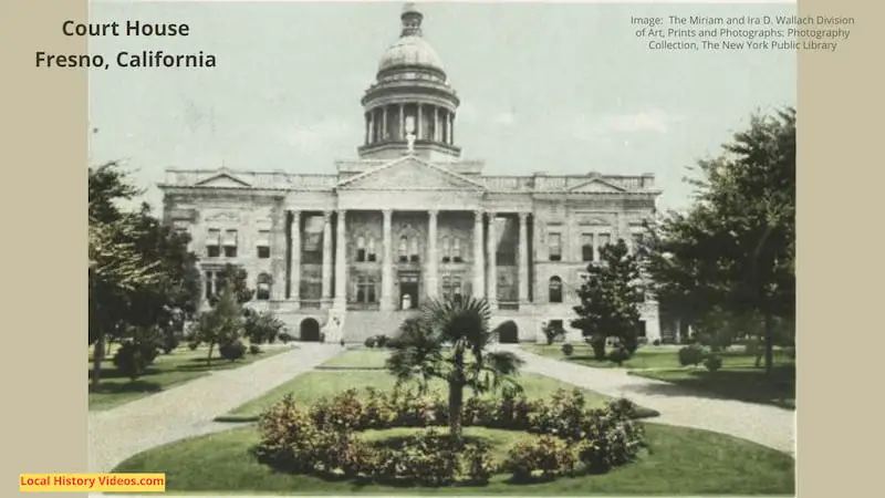 Old photo postcard of the Court House Fresno California c1903