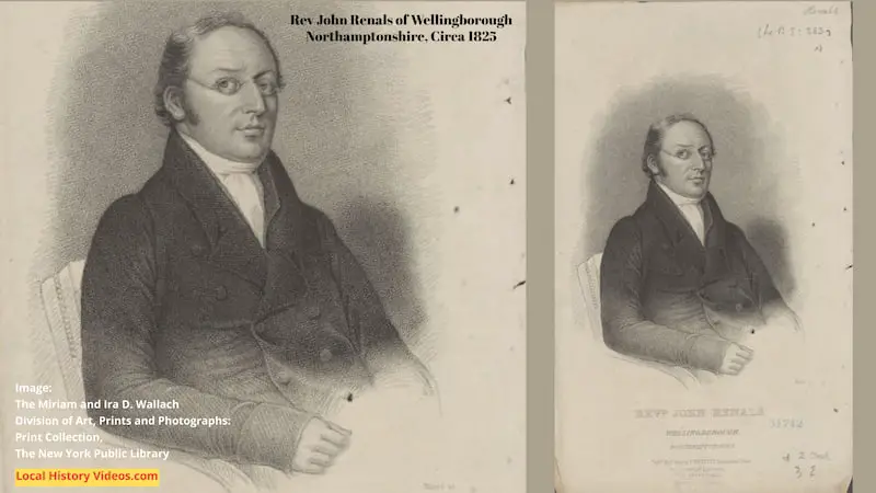 Old picture of the Rev John Renals of Wellingborough Northamptonshire England Circa 1825