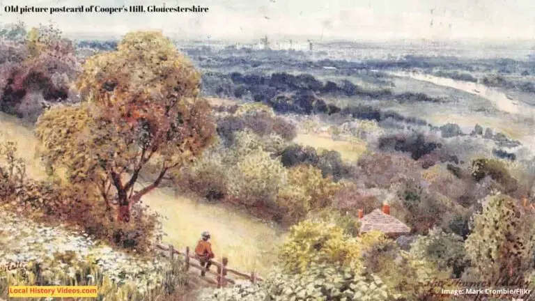 Old picture postcard of Coopers Hill Gloucestershire England