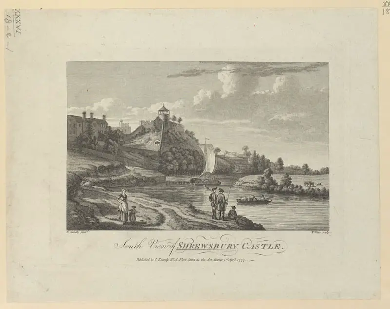 South View of SHREWSBURY CASTLE published 1777 Topographical Collection of George III British Library Flikr