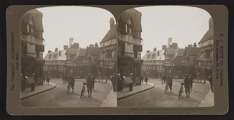 Wyle cop, Shrewsbury, England, taken in 1903 Image credit Library of Congress