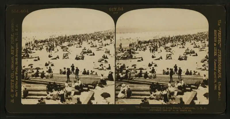Old stereograph images of Long Beach California, taken in 1906.