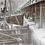 Old photo postcard of Milford Docks, Pembrokeshire, Wales