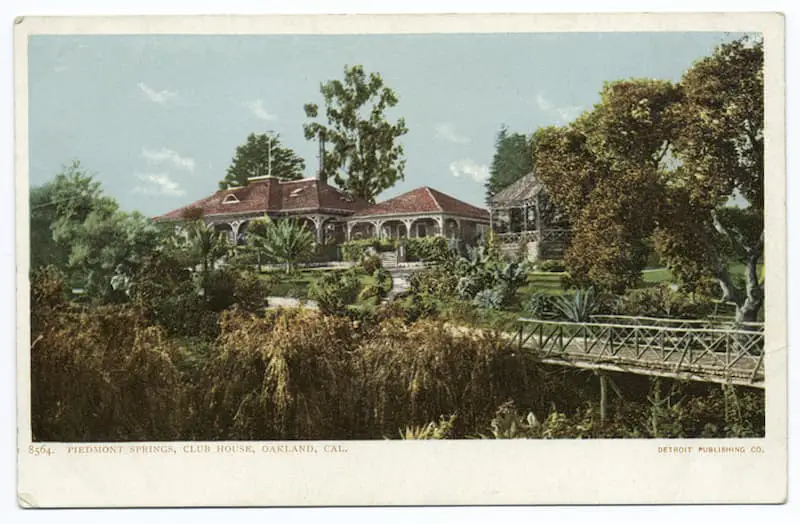 Vintage postcard of the Piedmont Springs Park Club House, Oakland, California.