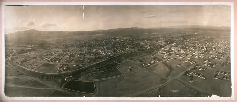 Old aerial photo of Reno Nevada in 1908