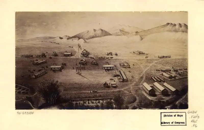 Old image of Fort Collins, Colorado, circa 1865