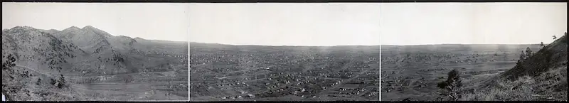 Old panorama of Boulder Colorado, circa 1908