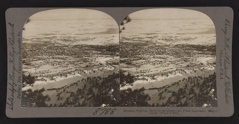 Old photo of Boulder Colorado in 1908