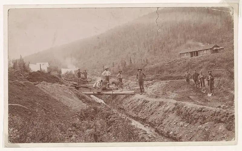 Old photo of Gold miners, El Dorado, California, taken before 1853