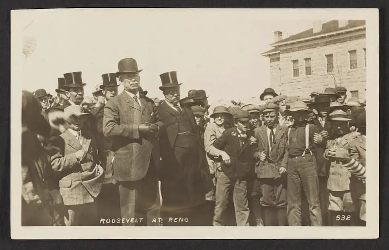 Old photo of Theodore Roosevelt at Reno circa 1911