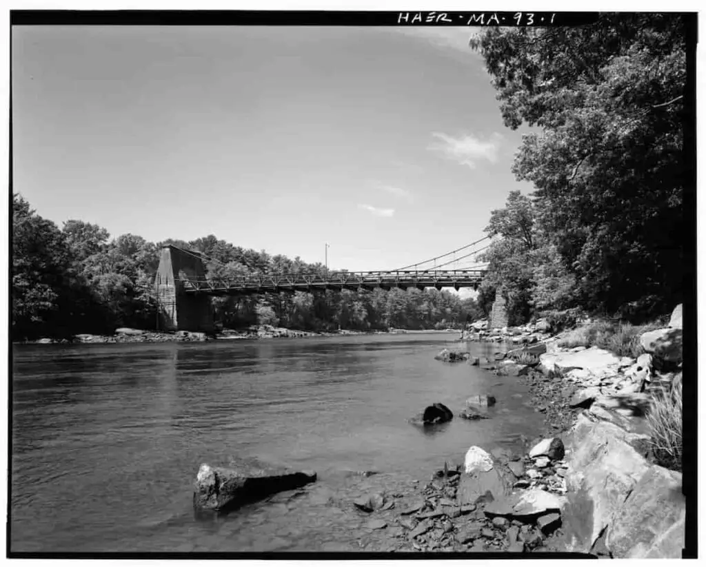 Old photo of the Essex-Merrimac Bridge, Spanning Merrimack River between Newburyport & Deer Island, Amesbury, Essex County, MA