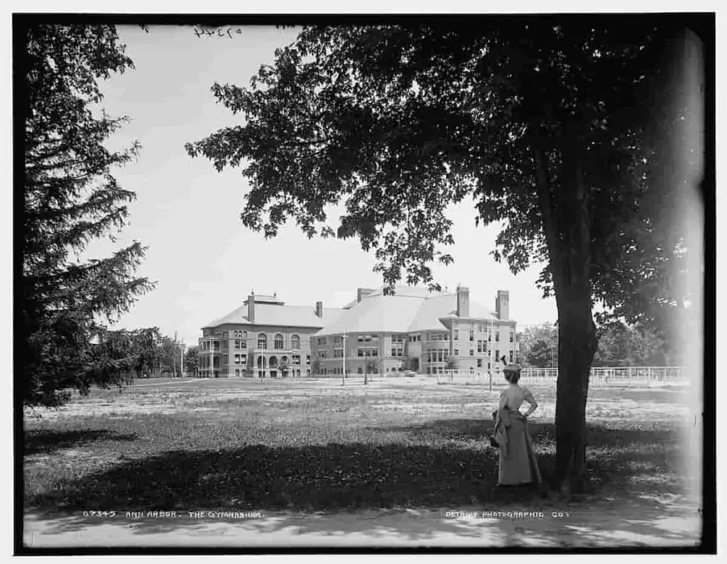 Old photo of the Gymnasium at Ann Arbor