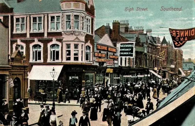 Old photo postcard of the High Street, Southend-on-Sea, Essex, England