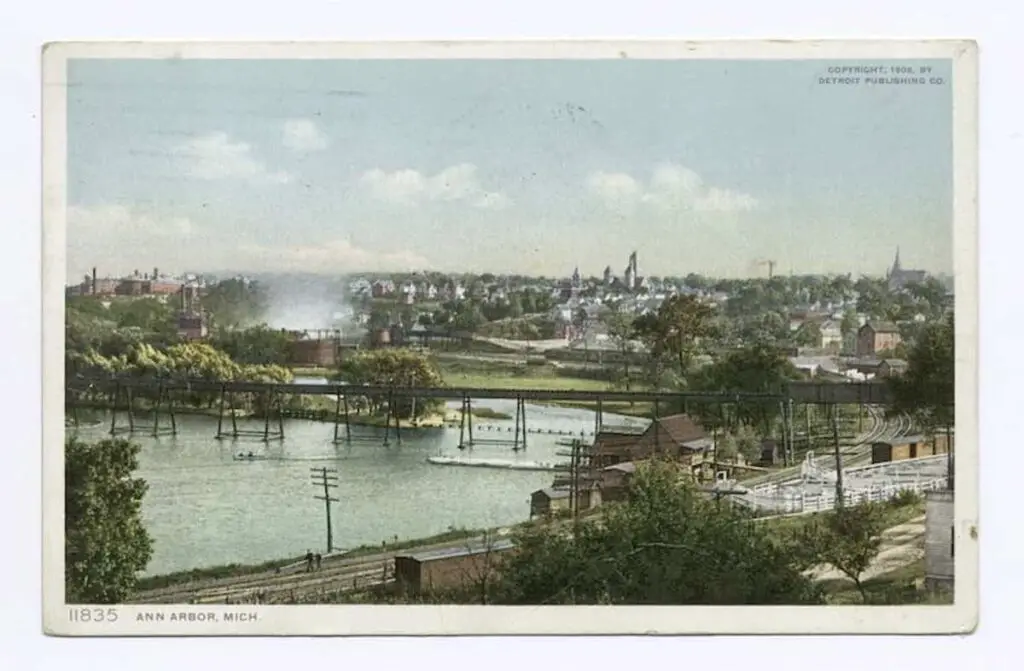 Old postcard of Ann Arbor, circa 1907