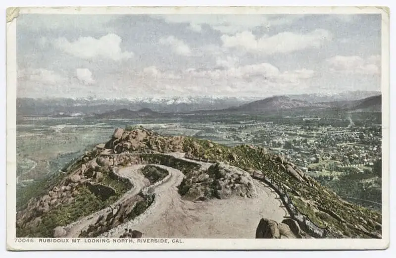 Old postcard of Rubidoux Mountain Looking North, Riverside, California
