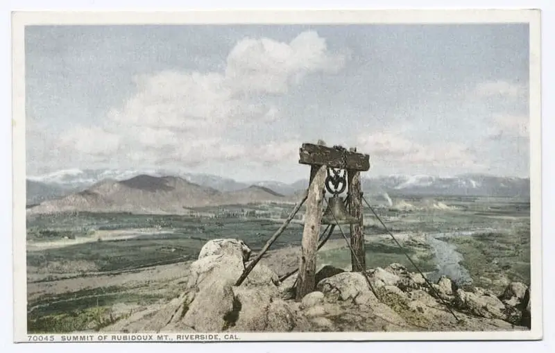 Old postcard of Summit of Rubidoux Mountain, Riverside, California