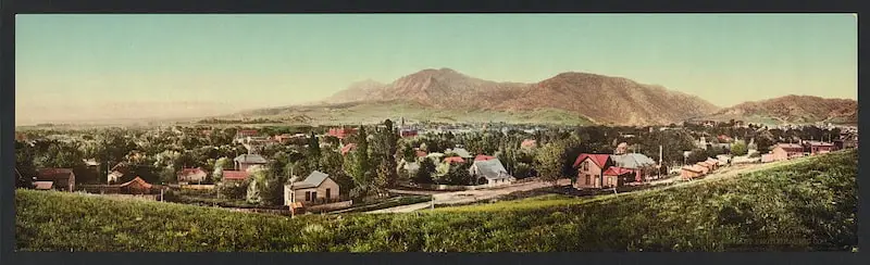 Vintage panorama of Boulder Colorado circa 1900