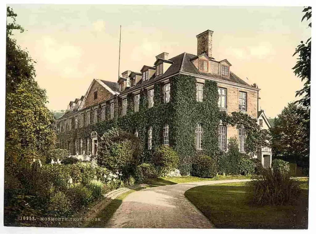 Old photo of Troy House near Mitchel Troy, Monmouthshire, Wales, circa 1900