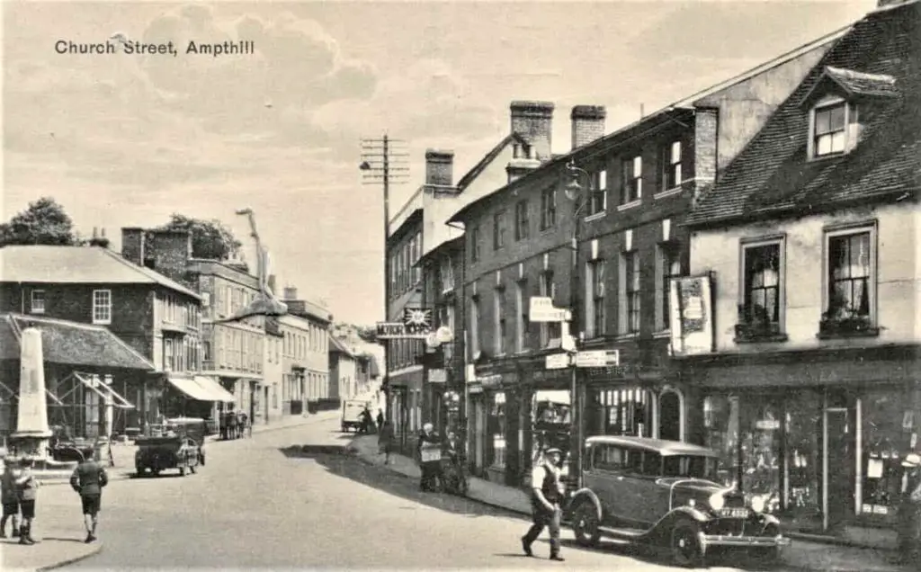Old photo postcard of Church Street in Ampthill, Bedfordshire, England