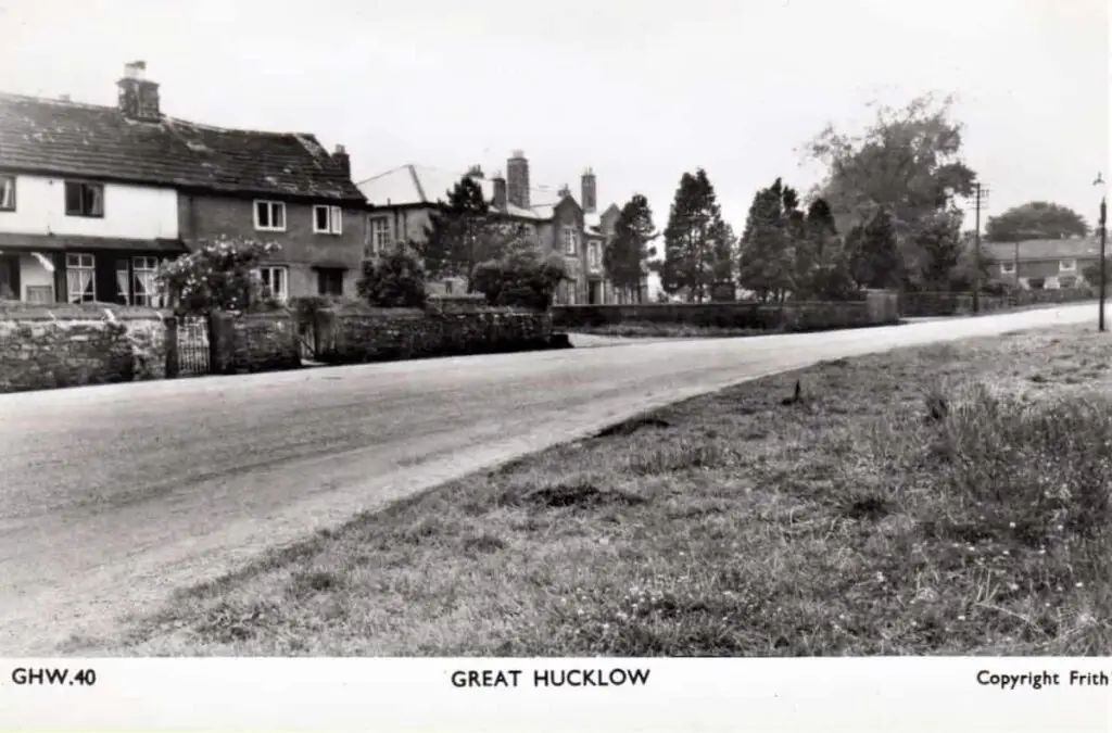Old photo postcard of Great Hucklow, Derbyshire, England