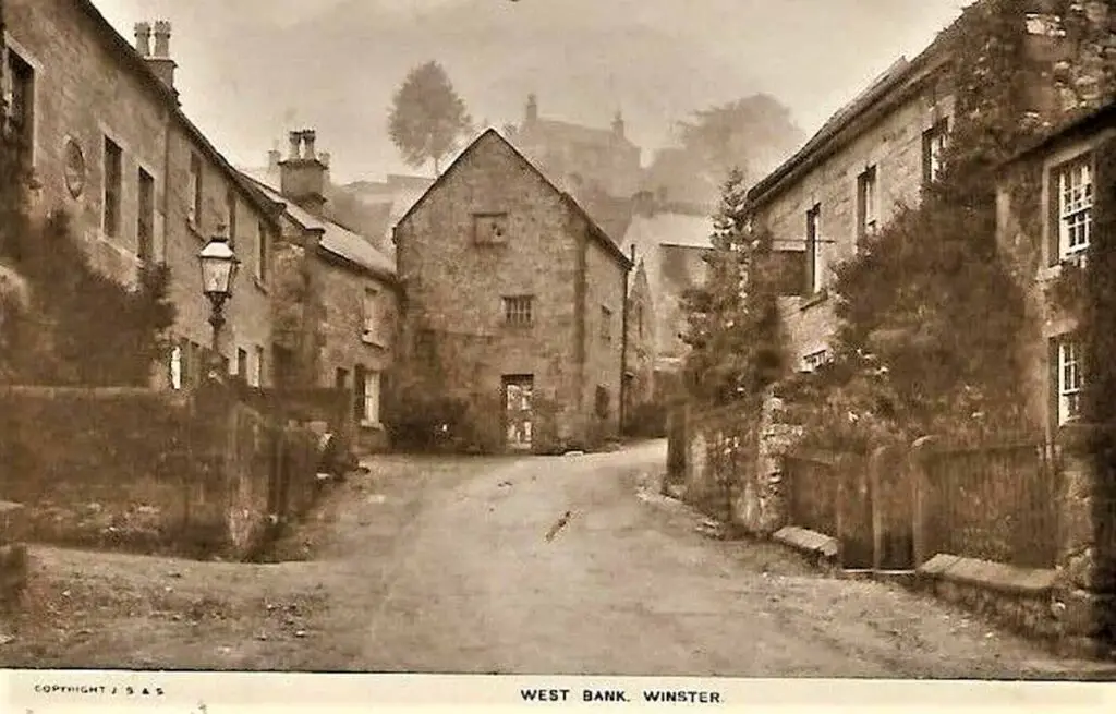 Old photo postcard of West Bank, Winster, Derbyshire, England, circa 1920