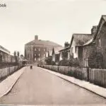 Old photo postcard of houses and the pumping station at Sudbrook in Monmouthshire, Wales