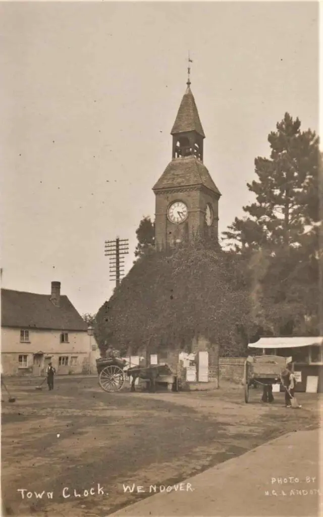 Old photo postcard of the Clock Tower at Wendover in Buckinghamshire, circa 1916