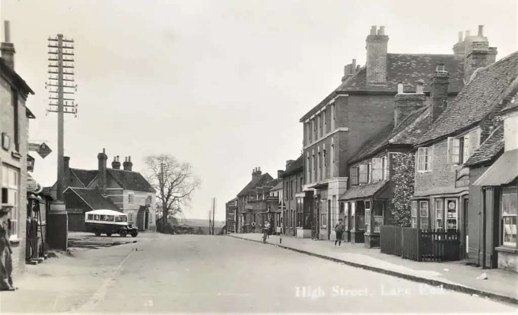 Old photo postcard of the High Street at Lane End, Buckinghamshire