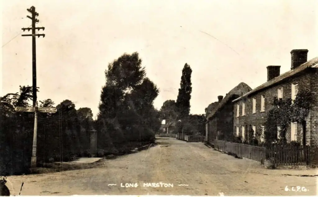 Old postcard of Long Marston, Buckinghamshire, circa 1912