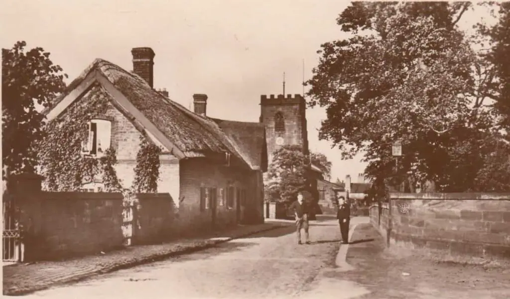 Vintage postcard of Grappenhall village, Cheshire