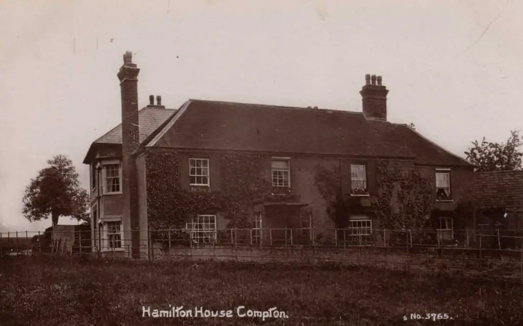Vintage postcard of Hamilton House at Compton in Berkshire, England
