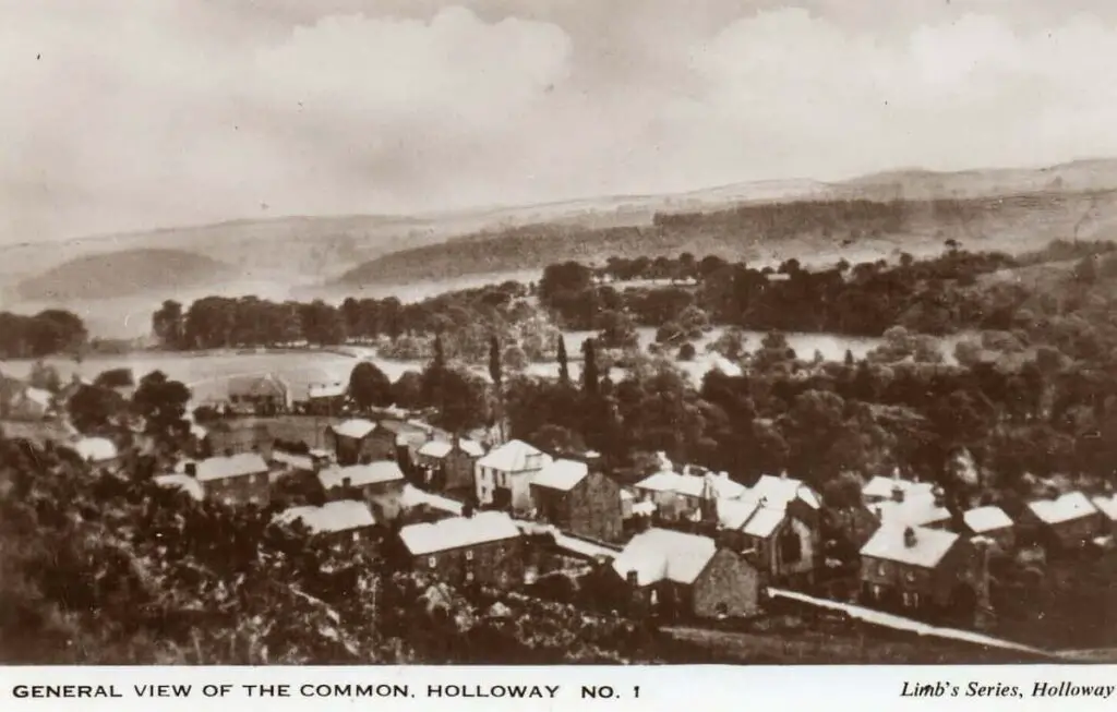 Vintage postcard of Holloway, Derbyshire, England circa 1956