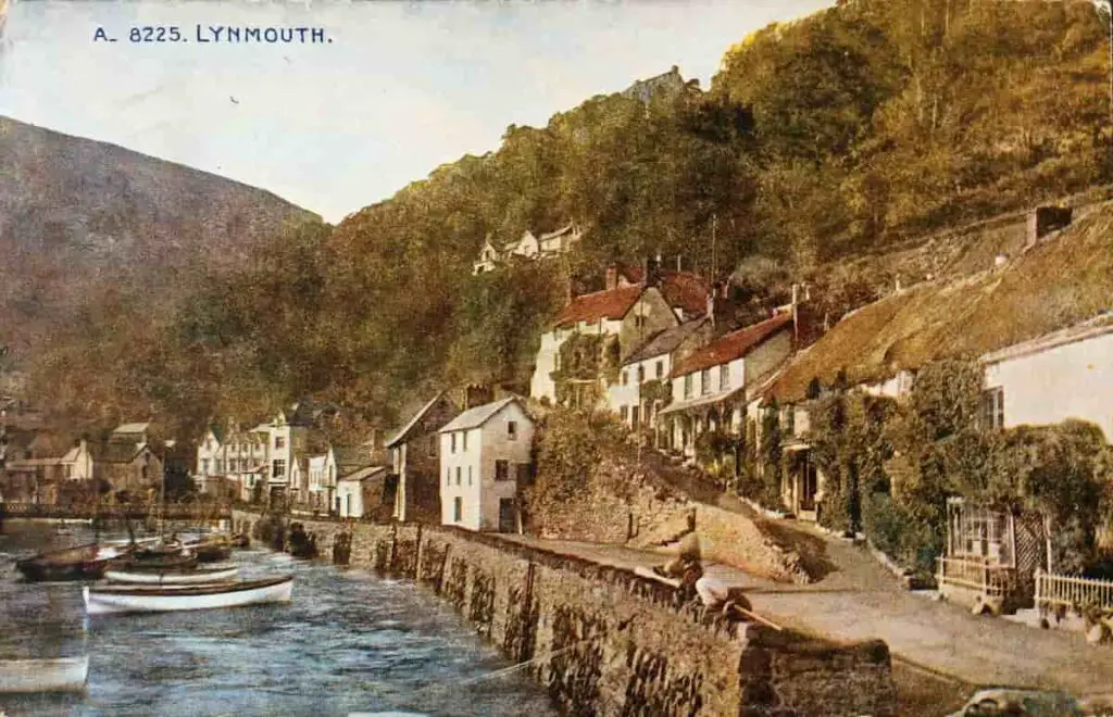 Vintage postcard of Lynmouth in Devon, pre-1926