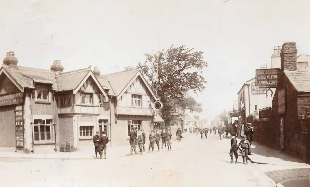 Vintage postcard of Market Street, Hoylake, Merseyside, in 1905