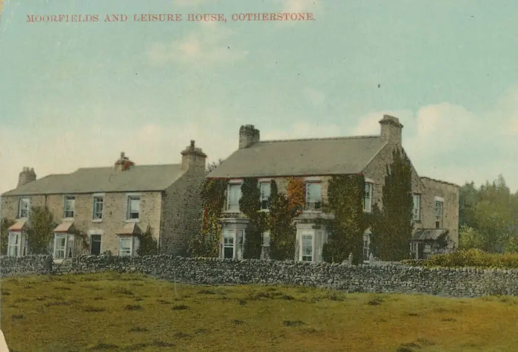 Vintage postcard of Moorfields and Leisure House at Cotherstone, County Durham, England, pre-1914
